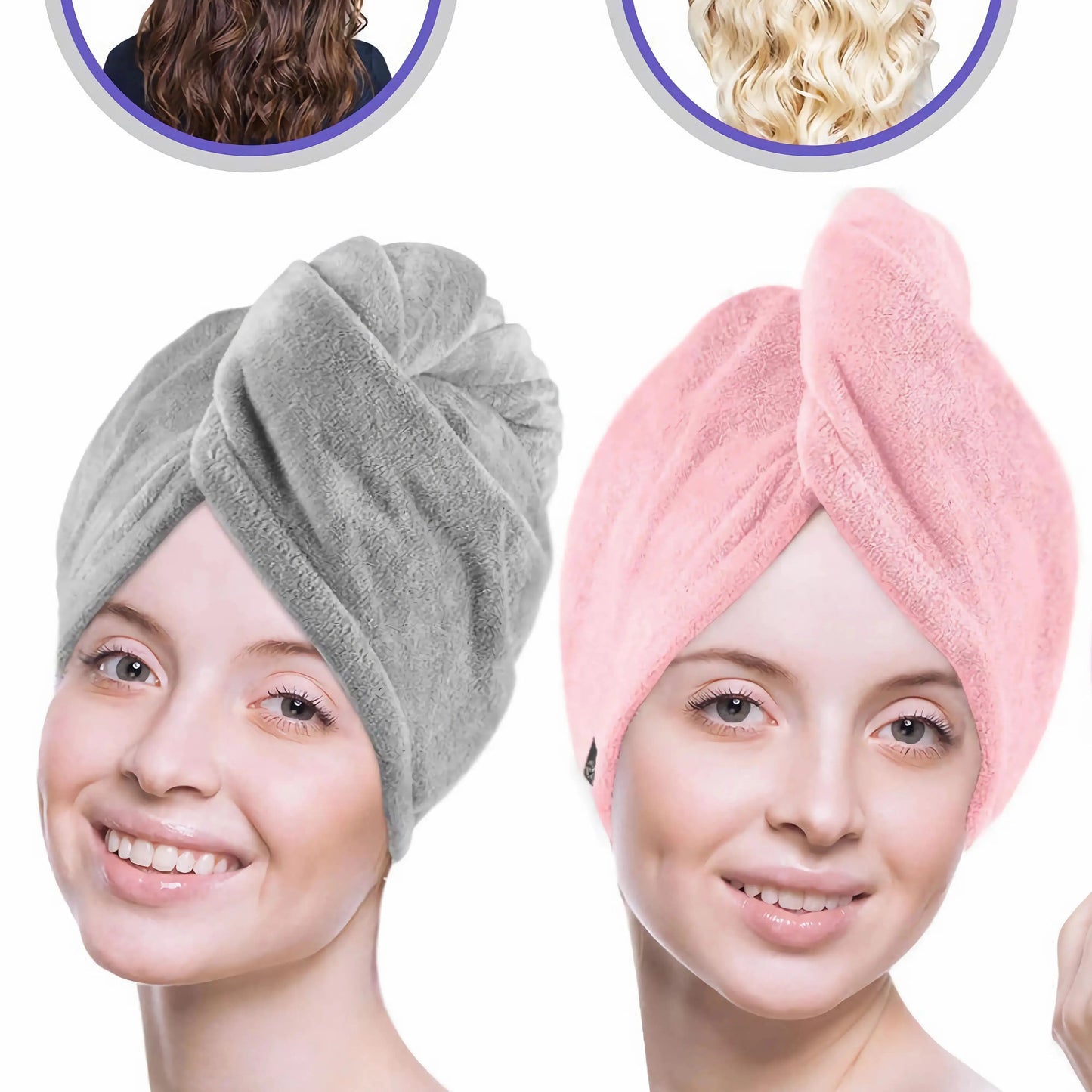 Towel Dry Hair Cap Microfiber Hair Drying Wrap Strong Water Absorbent Triangle Shower Hat Econic Blanks