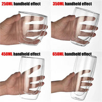2-18PCS Double Wall High Borosilicate Glass Mug Heat Resistant Tea Milk Juice Coffee Water Cup Bar Drinkware Gift Creativity Set Quick Pick Grocers