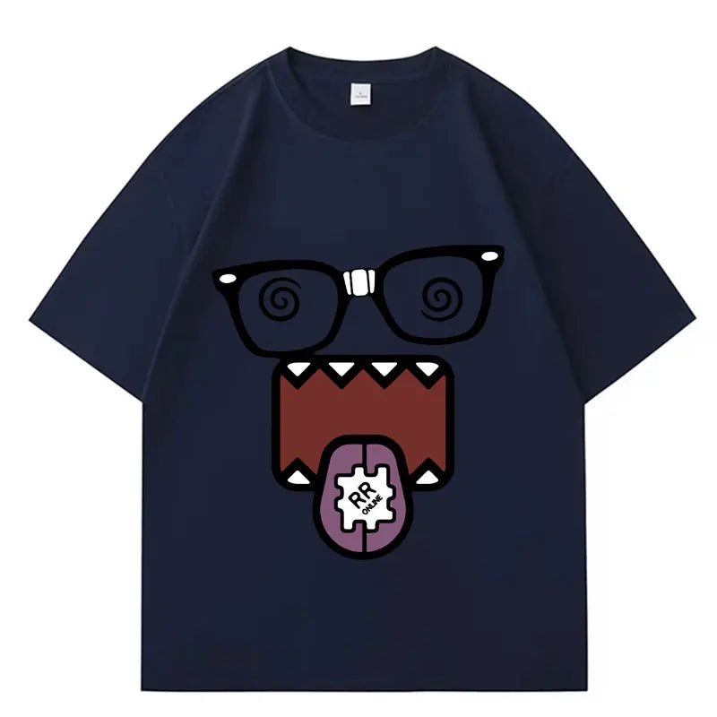 Domo Kun Funny Meme T Shirts Men's Women Clothes Classic Cotton Casual Tee Shirts Short Sleeve Summer T-shirt Tops Streetwear Quick Pick Grocers