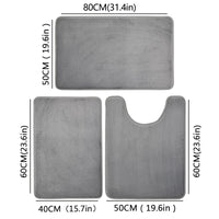 Three Piece Toilet, Bath Floor Mat, Shower Mat, Bath Absorbent Mat, Non Slip Carpet, Soft and Comfortable, Laundry Room. Quick Pick Grocers