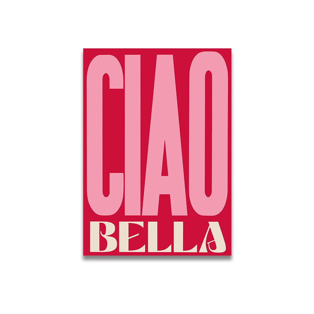 Simplicity Vintage Pink Cartoon Print Canvas Posters Wall Art Poster Home Decor Canvas Print Painting  Living Room Bedroom Decor Quick Pick Grocers