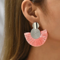 Fashion Bohemian Big Tassel Dangle White Fringe Female Earrings Drop Earrings for Women Statement Wedding Jewelry Econic Blanks