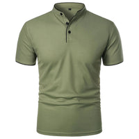 Summer Men's Short Sleeve Collar Tshirts New Solid Color Casual Polo Shirt Trendy Breathable Loose Basic Splice Top Quick Pick Grocers