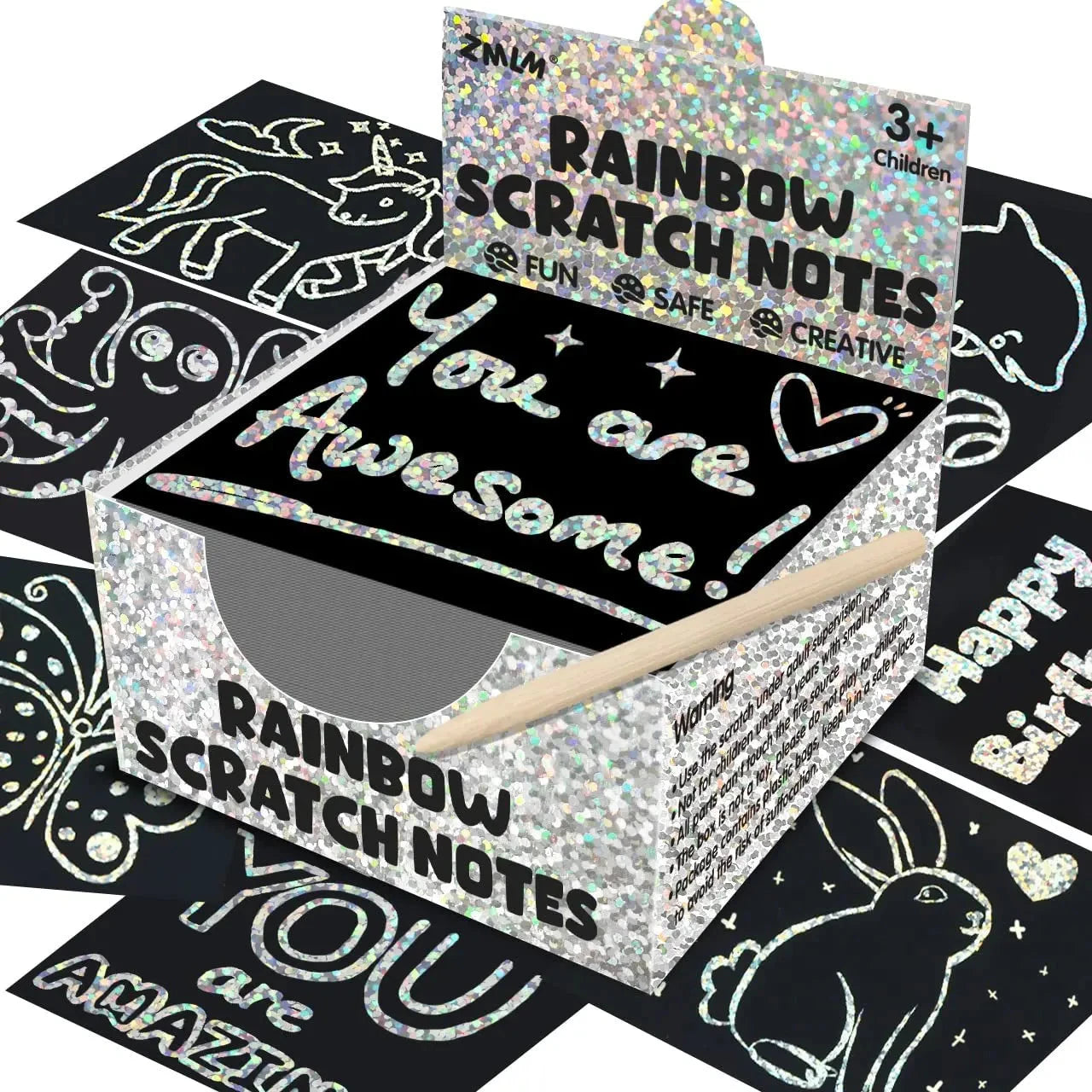 Dazzling Scratch Painting Parent Child Interactive Toys Note Cards Handmade Painting Econic Blanks