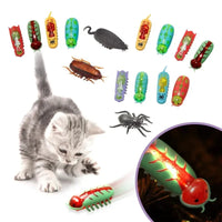 Pet Interactive Mini Electric Bug Cat Toy Kitten Escape Obstacle Automatic Flip Toy Battery Operated Vibration Beetle Supplies Econic Blanks