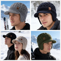 New Unisex Winter Hat Plush Fur Lined Warm Earflap Cap Stylish Soft Beanie Hat  Outdoor Thick Ski Sports Knitted Hat Purest Peak