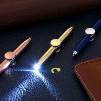 Multifunctional Decompression Finger Rotate Luminous Gyro Pens Toy Fidgets Spinner LED Light Ballpoint Pen Metal Gyro Pen Gift Econic Blanks