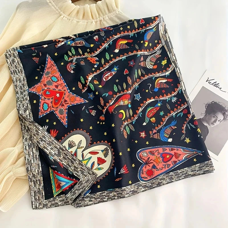 90*90Cm Square Scarf Twill Silk Feeling Women Head Shawls and Wraps Luxury Hair Tree Print Neck Scarves Hijab Bandana Pashmina Econic Blanks