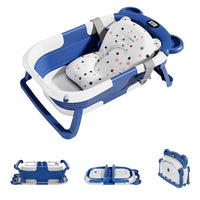 Portable Travel Bathtub, Collapsible Baby Bathtub, with Thermometer &1Soft Floating Cushion, with Drain Hole,For Baby 0-36 Month Purest Peak
