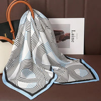 Luxury Print Satin Silk Square Scarf for Women Shawl Hijab Neckerchief Female Hair Ribbon Headband Fashion Wrap Bandana 2023 New Econic Blanks