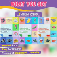 Origami Kit 30/96 Sheets Origami Paper Craft Guiding Book DIY Art Craft Projects Supplies for Beginners Children Kids Boys Girls Quick Pick Grocers
