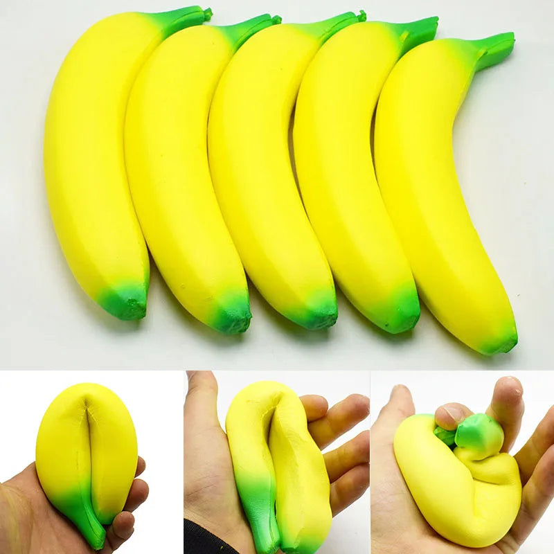 Anti-stress Squishy Banana Toys Slow Rising Jumbo Squishy Fruit Squeeze Toy Funny Stress Reliever Reduce Pressure Prop Econic Blanks