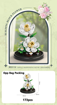 Eternal Flower Bouquet Bonsai Potted Plant Micro Building Blocks Model Home Decoration Puzzle Toys Kids Birthday Christmas Gifts Purest Peak Salt