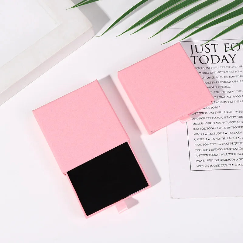10pcs 8x8x1.7cm Kraft Paper Drawer Travel Jewelry Packaging Box Greeting Card Necklace Bracelet Earrings Gift Organizer Case Box Purest Peak