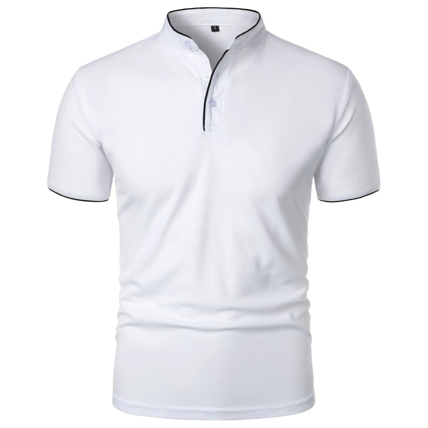 Summer Men's Short Sleeve Collar Tshirts New Solid Color Casual Polo Shirt Trendy Breathable Loose Basic Splice Top Quick Pick Grocers