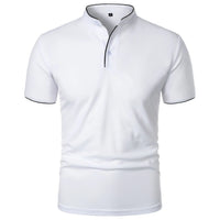 Summer Men's Short Sleeve Collar Tshirts New Solid Color Casual Polo Shirt Trendy Breathable Loose Basic Splice Top Quick Pick Grocers
