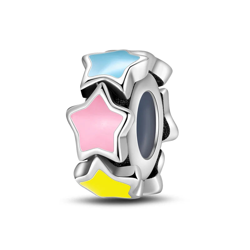 100% 925 Sterling Silver Rainbow Zircon Colorful Butterfly Dragon Shaped Silicone Stopper Charms Beads Fit DIY Bracelets Jewelry Econic Blanks