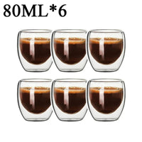 2-18PCS Double Wall High Borosilicate Glass Mug Heat Resistant Tea Milk Juice Coffee Water Cup Bar Drinkware Gift Creativity Set Quick Pick Grocers
