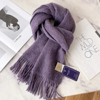 Winter Narrow Scarf 28 Color 100% Wool Scarf Hot Selling Solid Color Scarf Men's and Women's Universal Warm and Cold proof Scarf Quick Pick Grocers