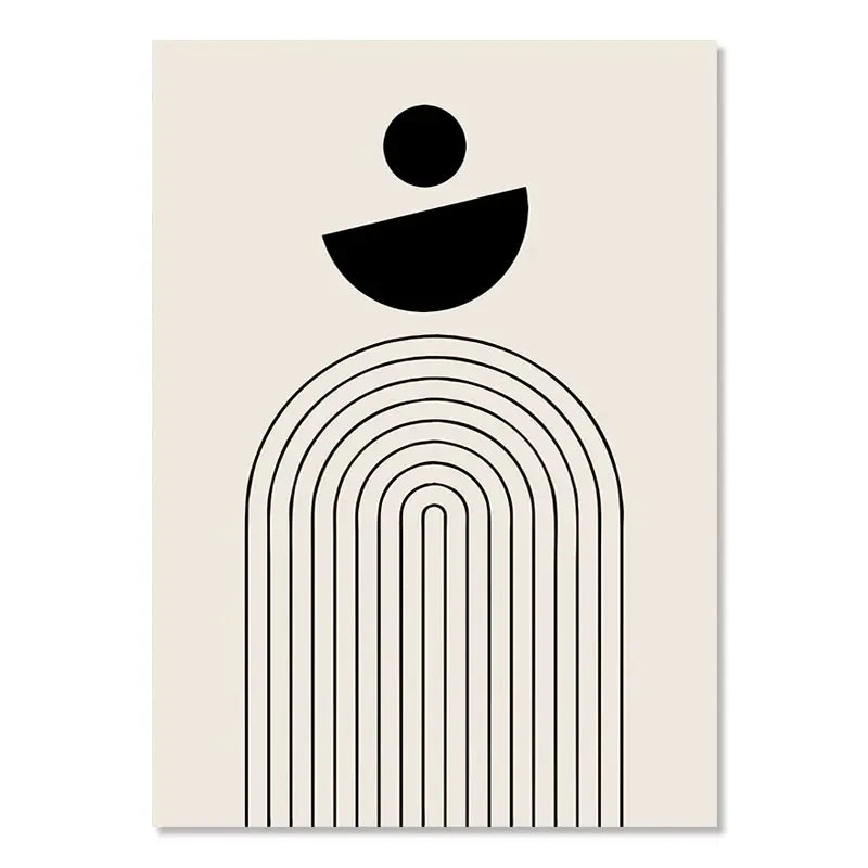 Geometric Leaf Rainbow Abstract Boho Canvas Prints Bohemia Line Poster Nordic Room Wall Aesthetics Art Painting For Home Decor Quick Pick Grocers