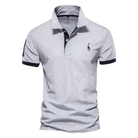 Dropshipping Polo Giraffe Shirt Men Quality Embroidery Summer Short Sleeve Polo Casual Business Social Mens Polos BR Size Quick Pick Grocers