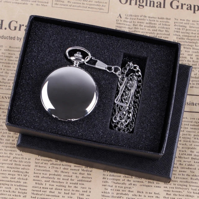 Luxury Gold Quartz Pocket Watch Gift Box Set For Family Fashion Casual Necklace Pendant Unisex Pocket&Fob Chain Watches with Box Quick Pick Grocers