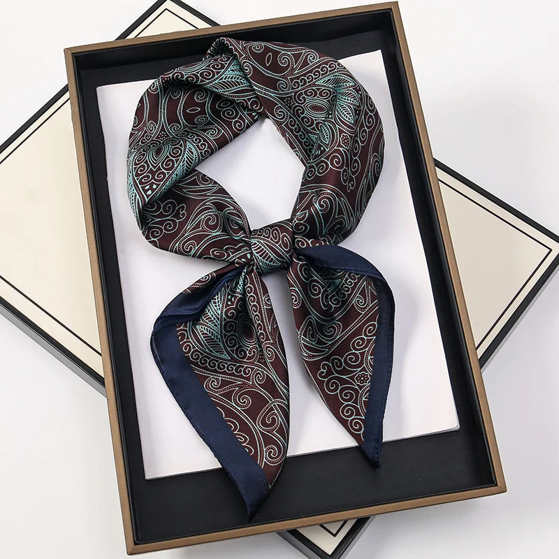 60Colors Luxury Scarf Women 70*70Cm Silk Feel Square Hair Wrapping Foulard Satin Shawl Big Size Head Bandana Hijab Handkerchief Quick Pick Grocers
