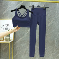 TRY TO BN Women's Tracksuit Yoga Sets Fitness Leggings Sports Bra Naked Sportwear Breathable Workout Two Pieces Suit Gym Clothes Quick Pick Grocers