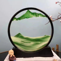 3D Moving Sand Art Picture Round Glass Deep Sea Sandscape Hourglass Quicksand Craft Flowing Sand Painting Office Home Decor Gift Econic Blanks