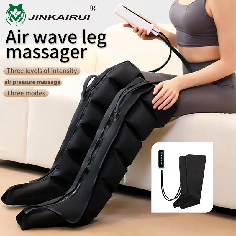 JinKairui Electric Pneumatic Leg Massager Extended Version for Deep Relaxation of Thighs, Calves and Feet with Remote Control Purest Peak