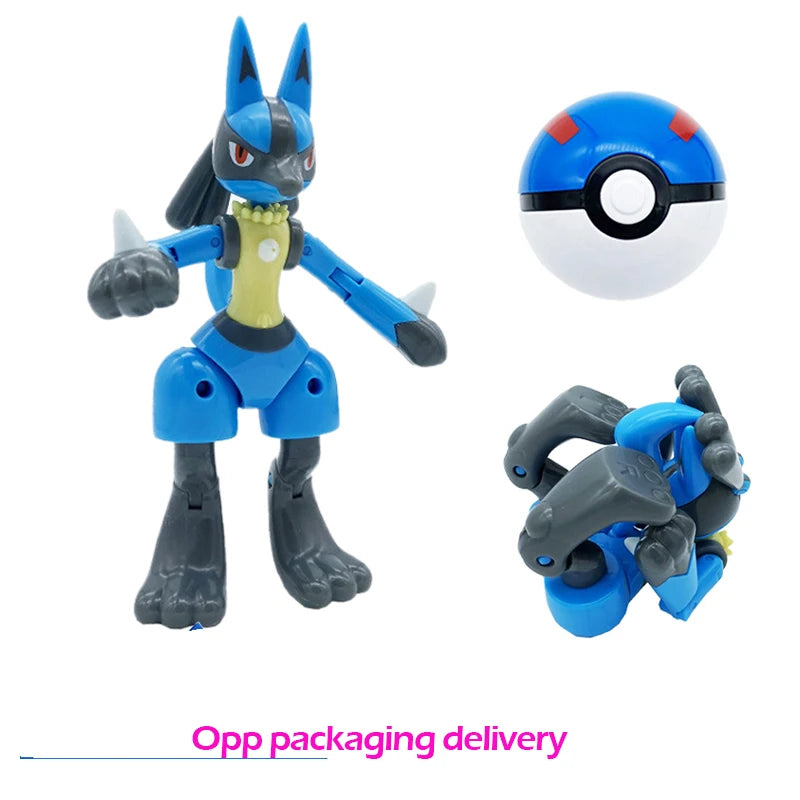Figure Pokemon Pokeball transform Pikachu Charizard Venusaur Blastoise Mewtwo Gyarados Solgaleo Lunala Eevee poke ball toy gift Quick Pick Grocers