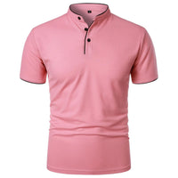 Summer Men's Short Sleeve Collar Tshirts New Solid Color Casual Polo Shirt Trendy Breathable Loose Basic Splice Top Quick Pick Grocers