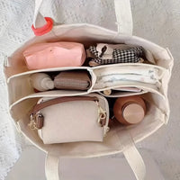Ladies Canvas Handbag Multi Pocket Large Capacity Tote Bag Adjustable Shoulder Strap Casual Shoulder Shopping Bag Econic Blanks