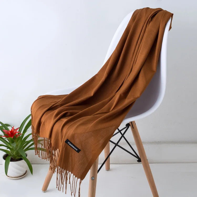 Fashion Solid Scarf Women Cashmere Soft Winter Warm Scarves Hijab Female Long Headband Shawl Wraps Bandana Foulard 2022 Echarpe Quick Pick Grocers