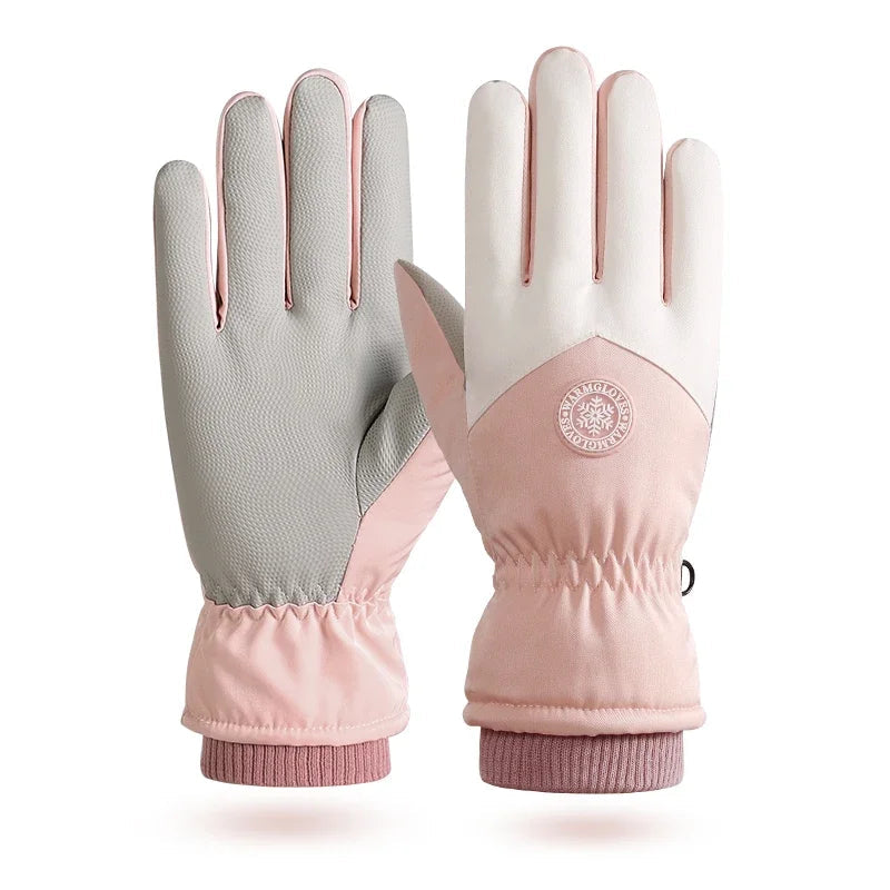 Winter Couple Ski Gloves Thickened Thermal Gloves Adjustable Close Non-slip Touch Screen Gloves Waterproof Cold-proof Quick Pick Grocers