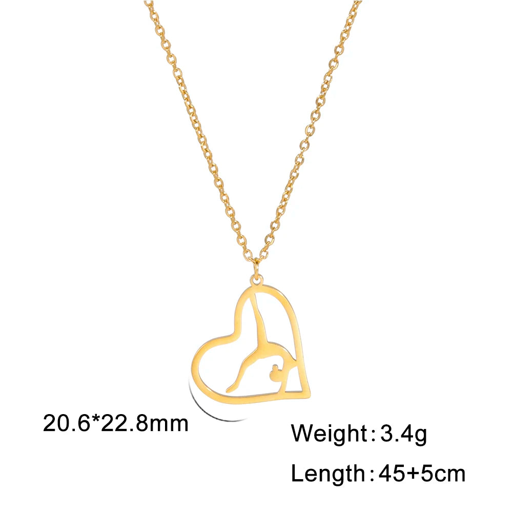 Rhythmic Gymnastics Necklace Women Trend 2025 Gymnast Stainless Steel Jewelry BFF Dancer Girl Sport Accessories Mother Day Gift Quick Pick Grocers