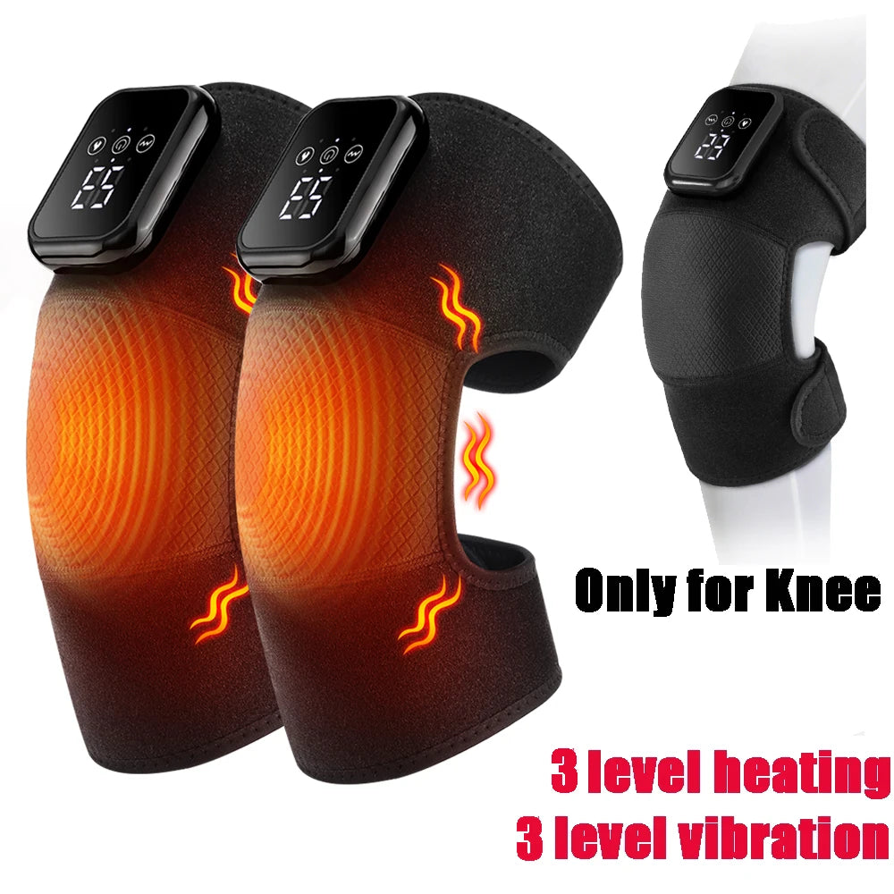 Eletric Heating Knee Massage Device Vibration Knee Pads for Shoulder Elbow Joint Warm Massage Thermal Knee Pad Blood Circulation Quick Pick Grocers
