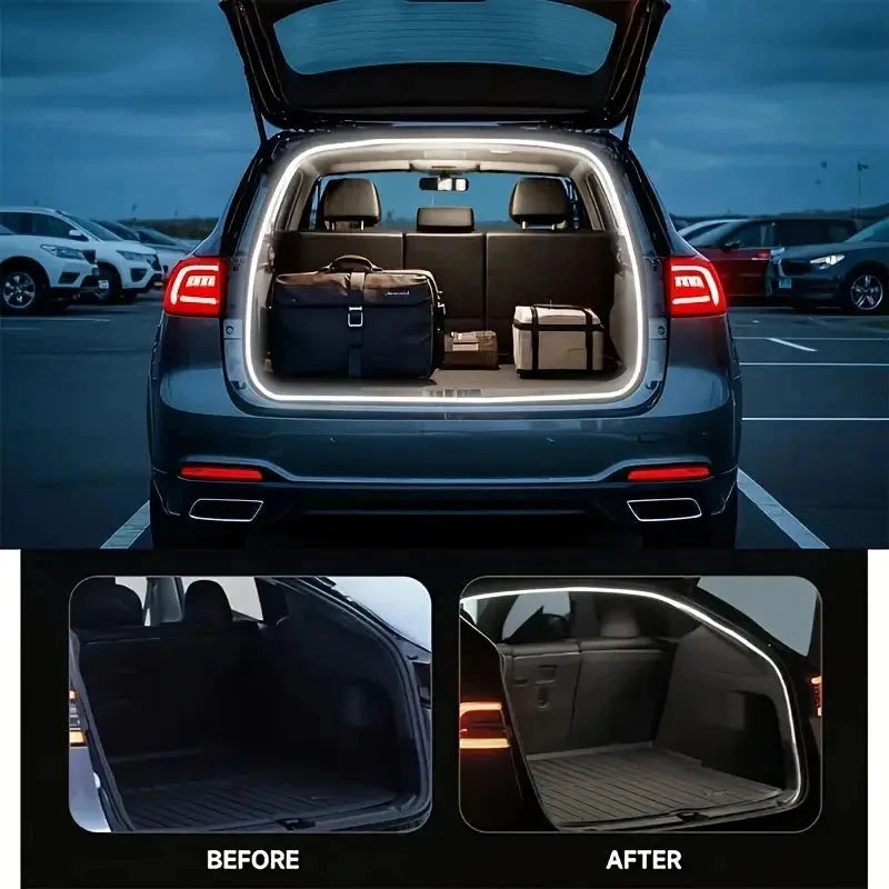 LED Car Trunk Light Strip – Automatic Sensor Ambient Light Bar, Waterproof Hidden Installation, Auto Interior Decor Accessory Econic Blanks
