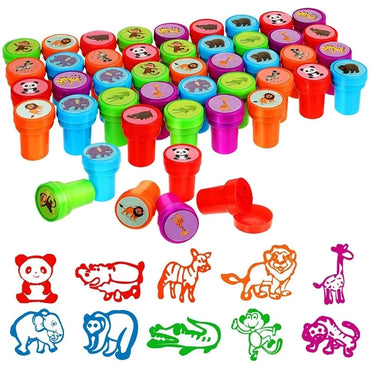 10pcs Assorted Stamps for Kids Self-ink Stamps Children Toy Stamps Smiley Face Seal Scrapbooking DIY Painting Photo Album Decor Econic Blanks
