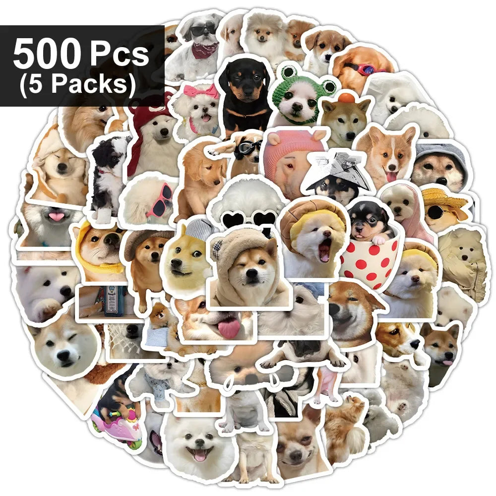 10/100/1000Pcs Funny Dog Stickers Cartoon Cute Decals Toy Guitar Phone Bicycle Laptop Notebook Luggage Car Graffiti Kids Sticker Quick Pick Grocers