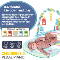 Baby Fitness Stand Music Play Gym Activity Toys Newborn Piano Crawling Blanket Pedal Game Pad Early Education 0-36 Months Gifts Purest Peak