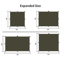 4x4m 5x3m 4x3m 3x3m Ultralight Waterproof Tarp Tent Large Camping Awning Sun Shelter Garden Canopy Outdoor Beach Shade Hiking Econic Blanks