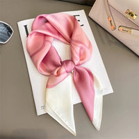 60Colors Luxury Scarf Women 70*70Cm Silk Feel Square Hair Wrapping Foulard Satin Shawl Big Size Head Bandana Hijab Handkerchief Quick Pick Grocers