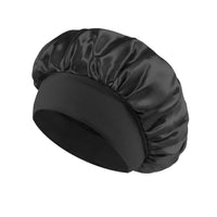 Women Satin Bonnet Hair Bonnet for Sleeping Hair Care Silk Bonnets Solid Wide-brimmed Sleeping Hat with Elastic Soft Band Econic Blanks