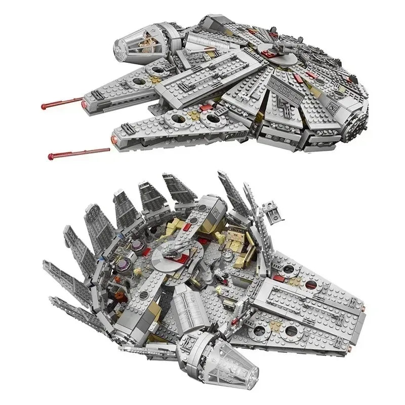 In Stock 1381 Pcs Space Millennium War Ship Spacecraft Set Falcon Alien MINI 75105 Figure Model Building Blocks Bricks Toy Gift Purest Peak