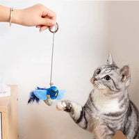 Indoor Interactive Birds Toy for Cat Chasing Teasing Toy Sounding Catnip Cat Teaser Toy Self-hilarity Wall Hanging Birds Cat Toy Econic Blanks