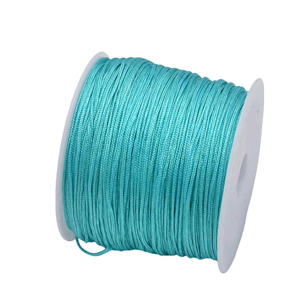 50Yds 0.8mm Crafts Nylon Cord For Jewelry Making Beading Braided Nylon Satin String for Bracelets Rattail Trim Chinese Knot Econic Blanks