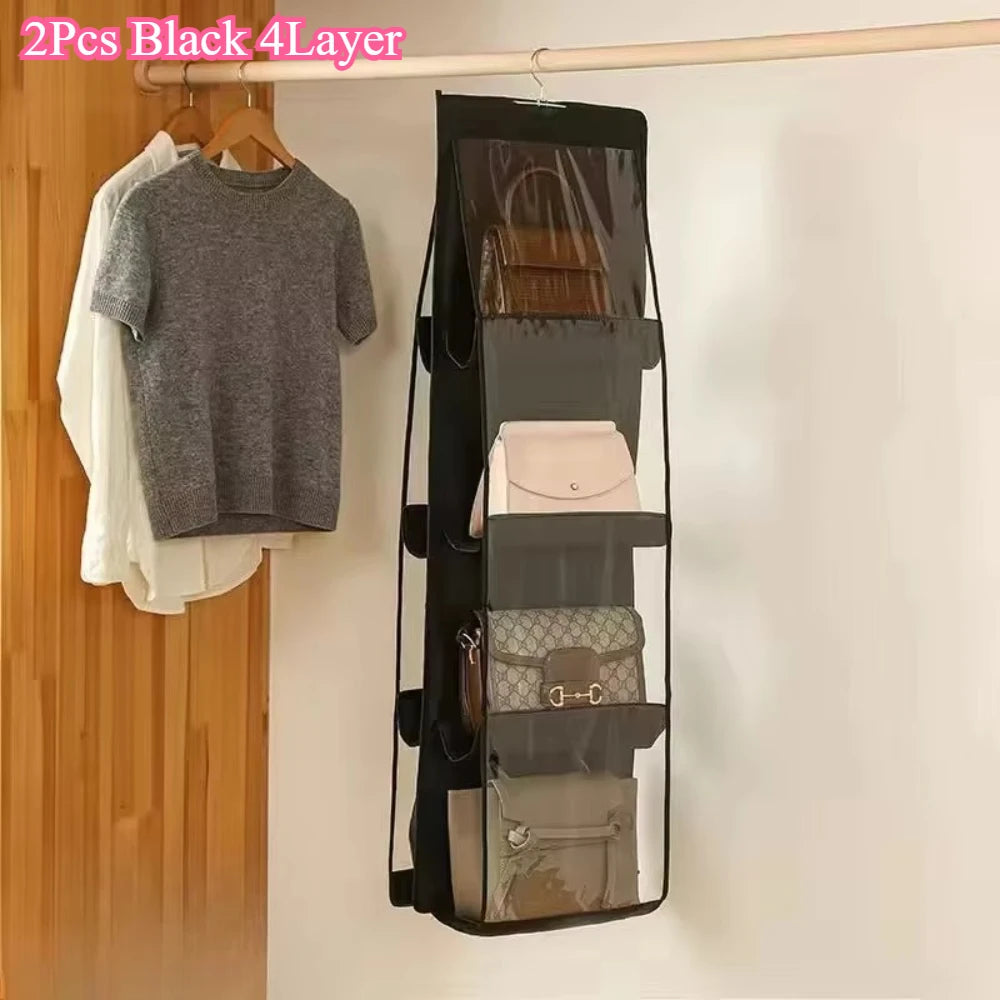 1/2Pcs Hanging Type Tote Bag Organizer Bags Eco-Friendly Dust-proof Three-dimensional Transparent Storage Organizer for Closet Econic Blanks