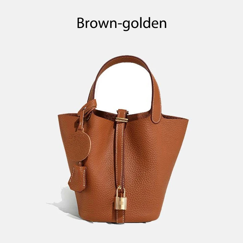 MENDY Women Bags Handbags Bucket Bag Real Leathe Fashion Tote Bag Genuine Leather Luxury Desginer Big Size Large Lady Hand Bags Quick Pick Grocers