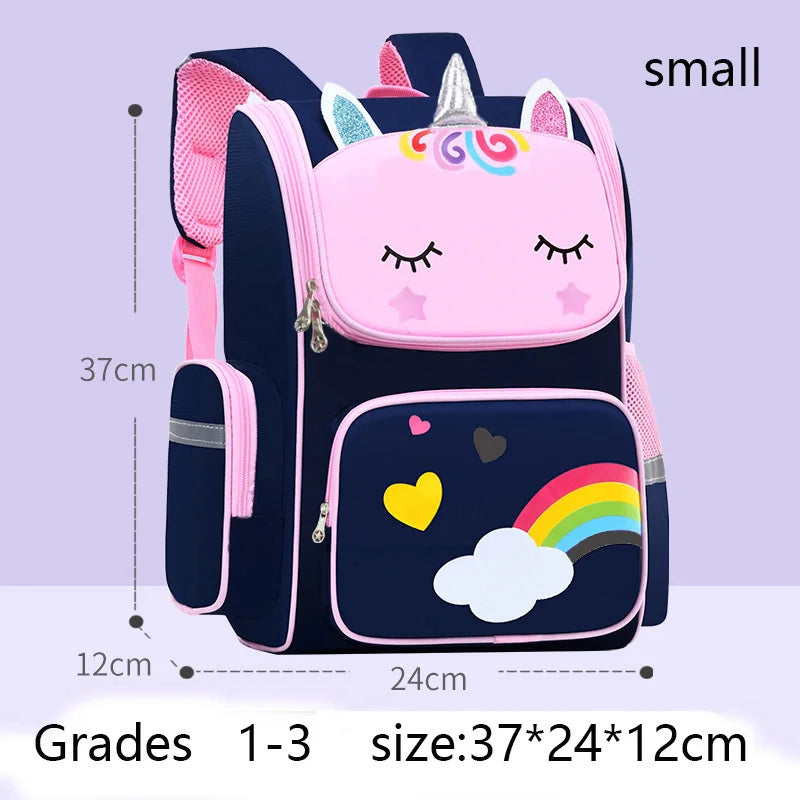 Kid Backpack for Girl Unicorn Children Bookbag Rainbow Eyes School Bag Teen Girl Backpack for Traveling Waterproof Mochilas Purest Peak